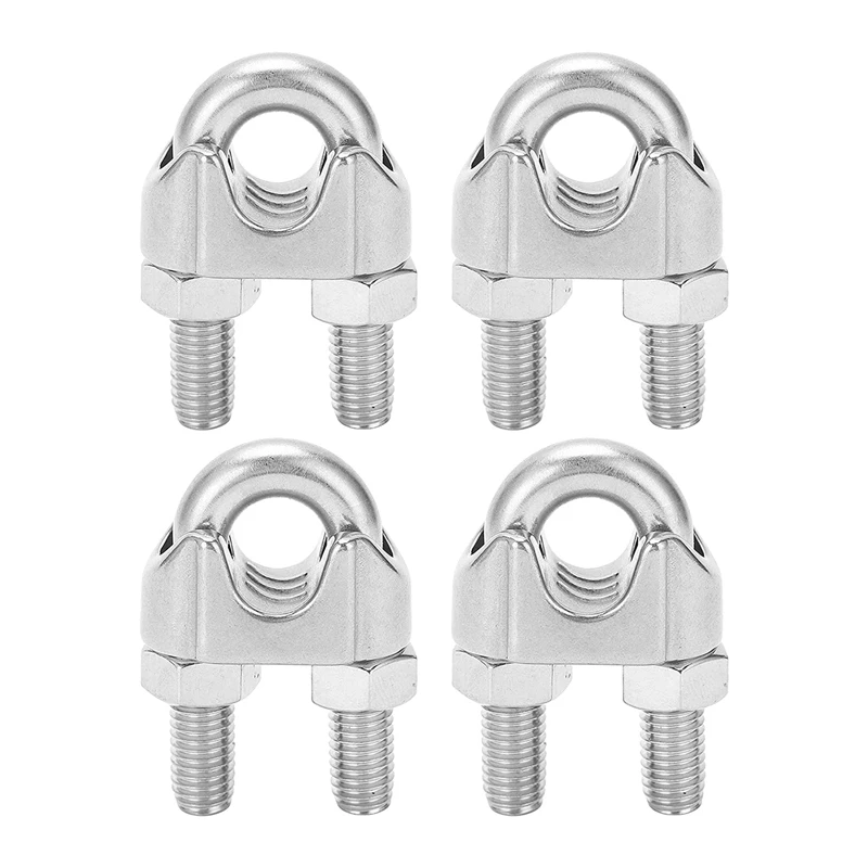 4Pcs Wire Rope Clamp U Bolt Saddle Fastener M14 Heavy Duty Wire Rope Clamp For Rigging Rope Industry Household Tensioner