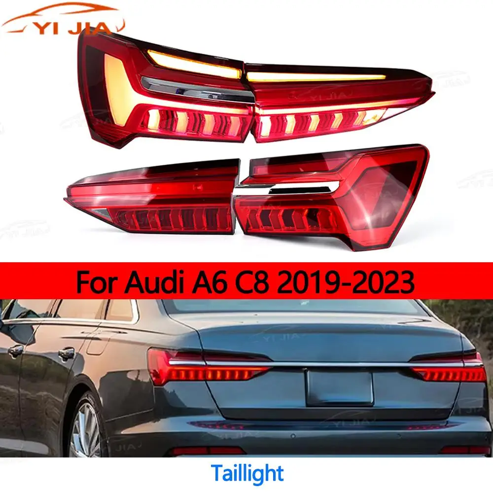 

Светодиодные задние фонари YI JIA для Audi A6 C8 2019-2023, задний фонарь, задний фонарь, фонарь заднего хода, стоп-сигнал, задняя сборка
