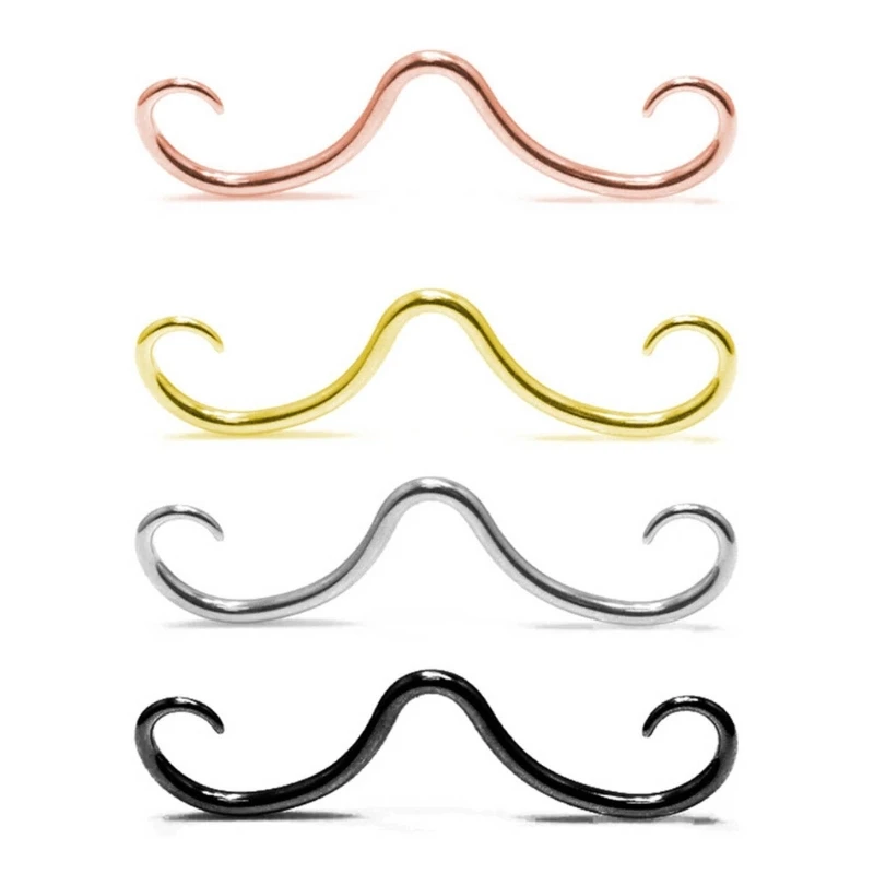 Stainless Steel Septum Mustache Nose Rings Hoop Septum Piercing Hanger Fashion Nose Body Piercing Jewelry Durable