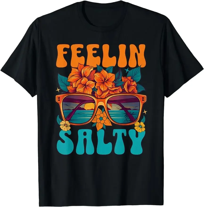 للجنسين تي شيرت للرجال النساء الصيف TeesSummer متعة المالح ريترو شيك الفن النظارات الشمسية عشاق المحيط الشاطئ تي شيرت