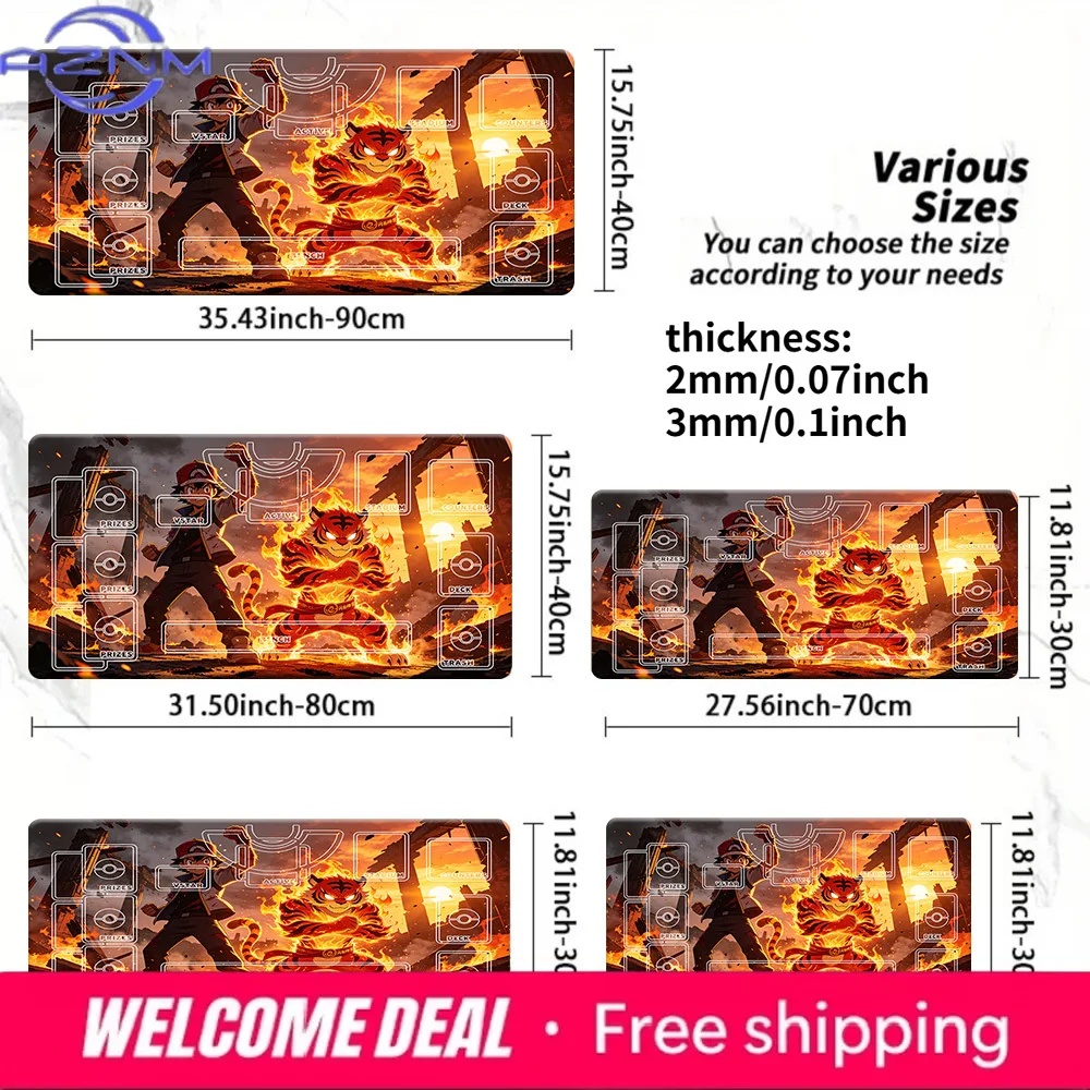 

Ash & Fire Tiger TCG Playmat Large Gaming Mouse Pad