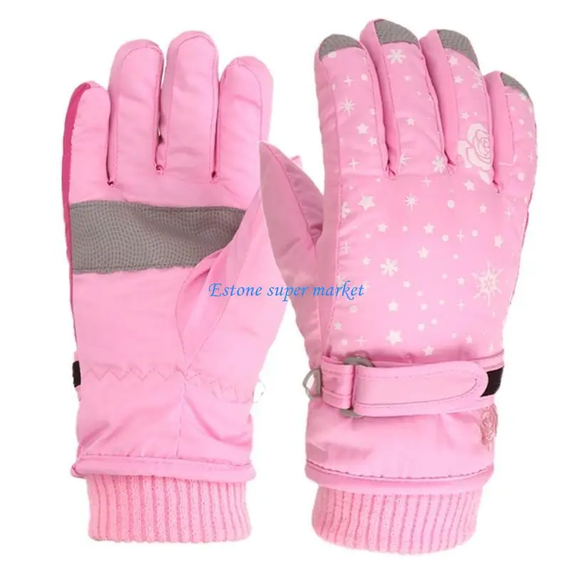 

090B Children Skiing Cycling Gloves Thick Warm Mittens Waterproof Snowboard Gloves