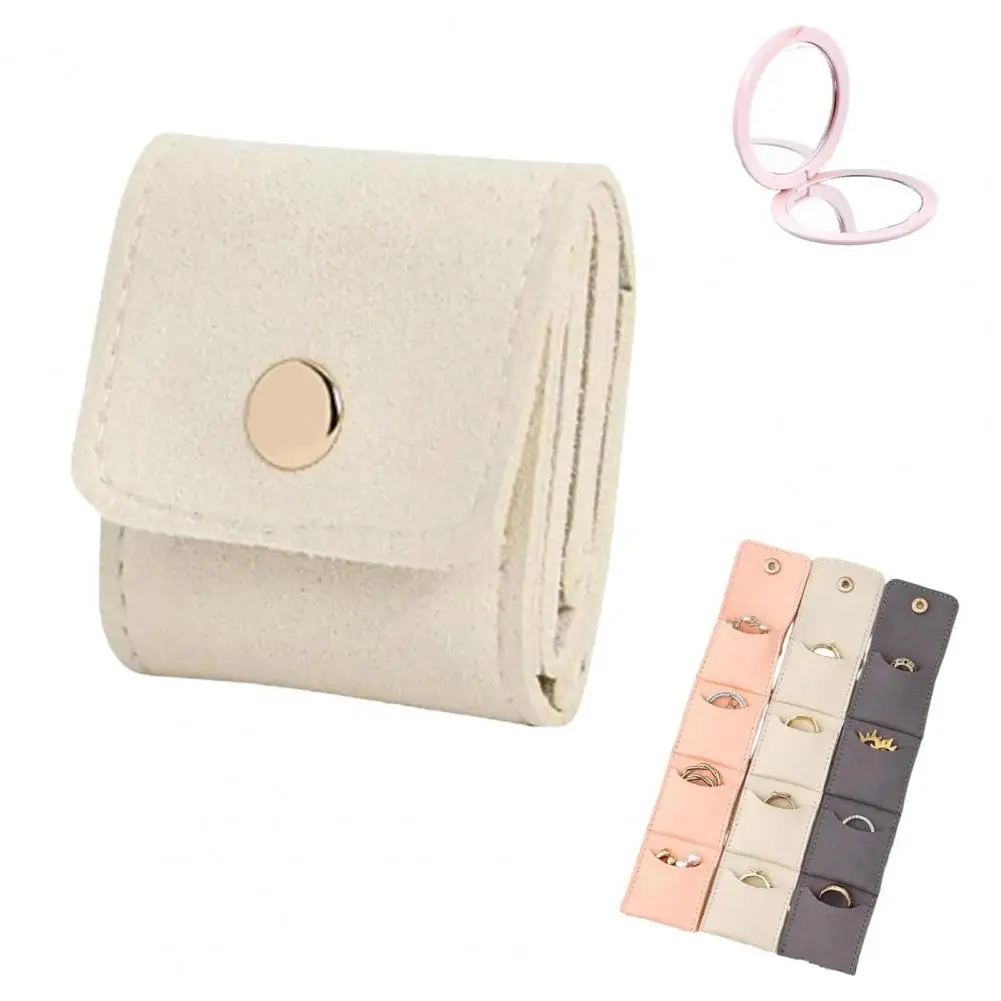 Мешочек для ювелирных изделий Сумки для хранения ювелирных изделий на бархатной подкладке для путешествий Набор из 2 мини-органайзеров с застежкой для ожерелья и сережек