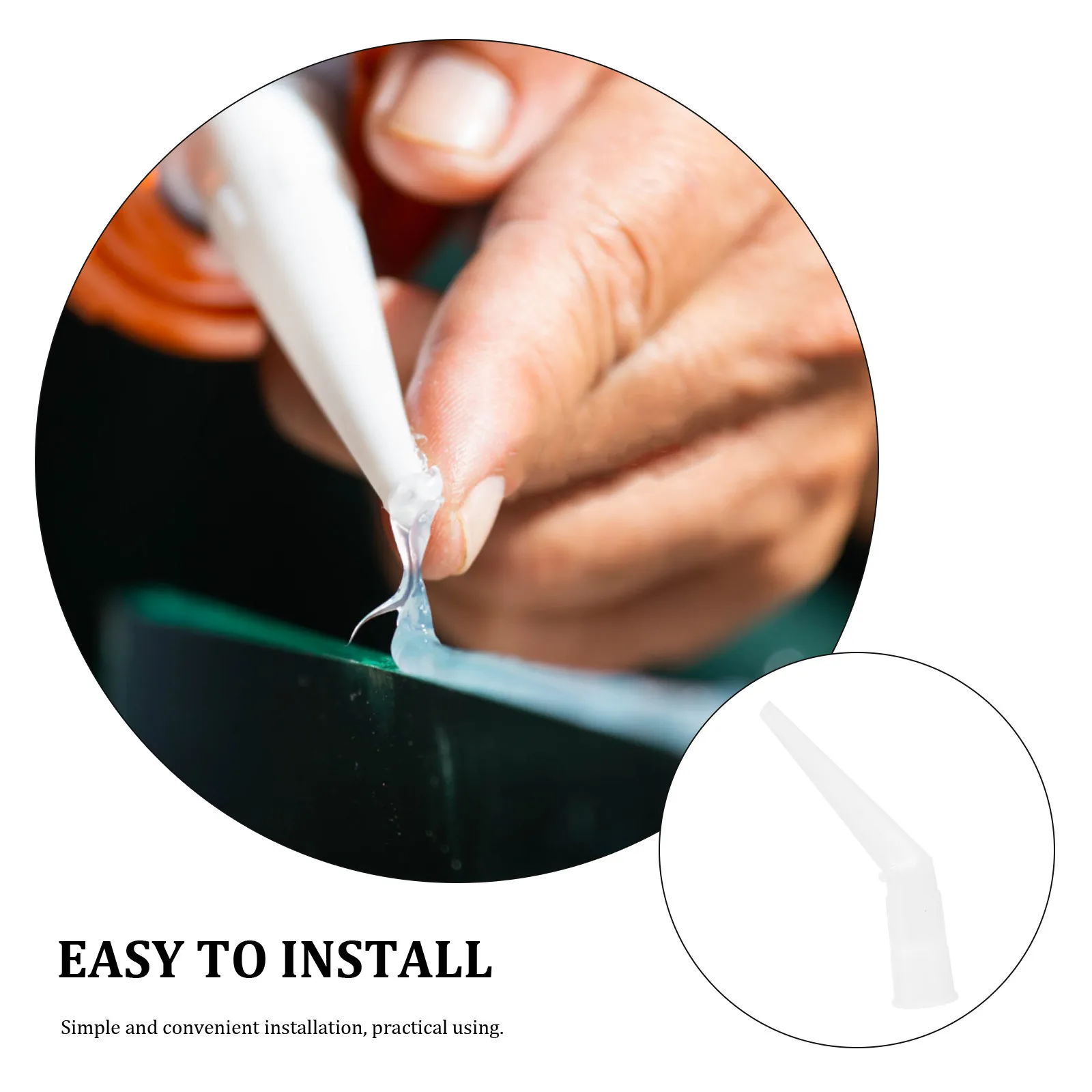 20Pcs Plastic Caulk Nozzle Tips for Caulking Tube Caulking Applicator Tool Reusable Sealing Nozzle Finishing Tool for Bathroom