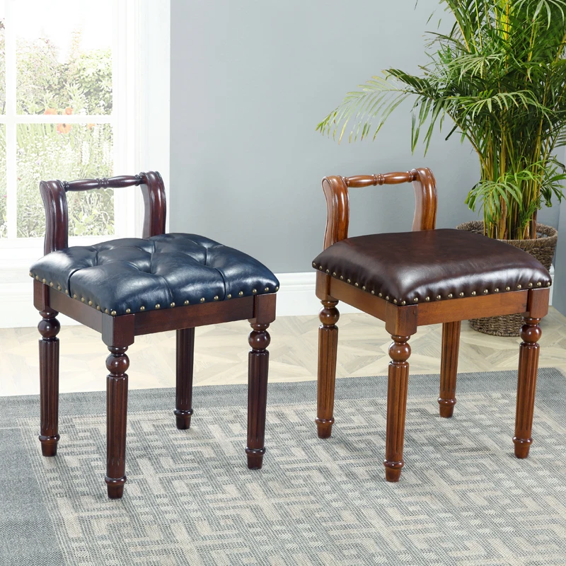 

Американский туалетный стул из цельного дерева, модный современный простой стул для макияжа