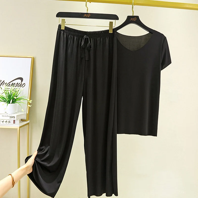 two piece set women top and pants Summer 2 piece sets womens outfits vacation 2024 new collection wide leg pants elegant casual