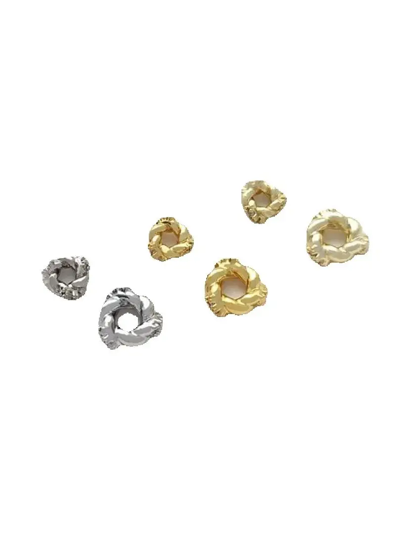 

1PCS 14K White Gold Inlaid with Zircon Twist Bead Garland Spacer, Handmade Jewelry Accessories, C332, Light, 18K
