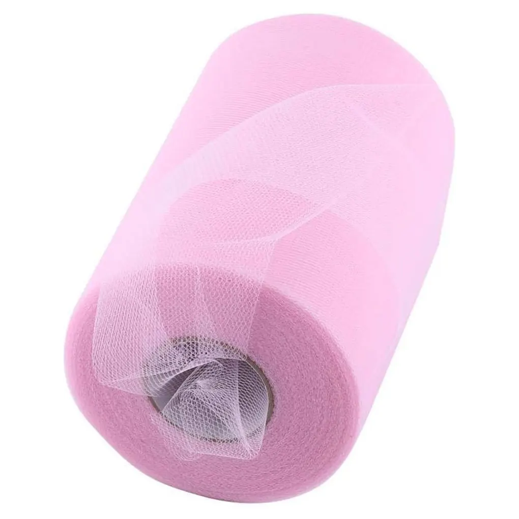 Pink Wide Range Of Uses Tulle Roll Spool Fabric For Baby Shower Table Skirt Bright Color Premium