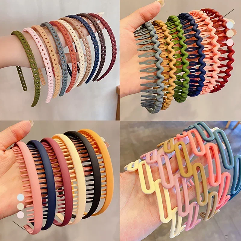 Koreanischen Stil Kawaii Matt Matte Kopf Band Mädchen Solide Morandi Farbe Scrunchie für Kinder Kopfbedeckungen Kinder Frauen Zubehör