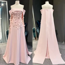 Robe de Bal Personnalisée pour Femme, Tenue de Soirée Formelle, Sans Bretelles, Trapèze, Longueur au Sol, Jupes Appliquées, sur Mesure