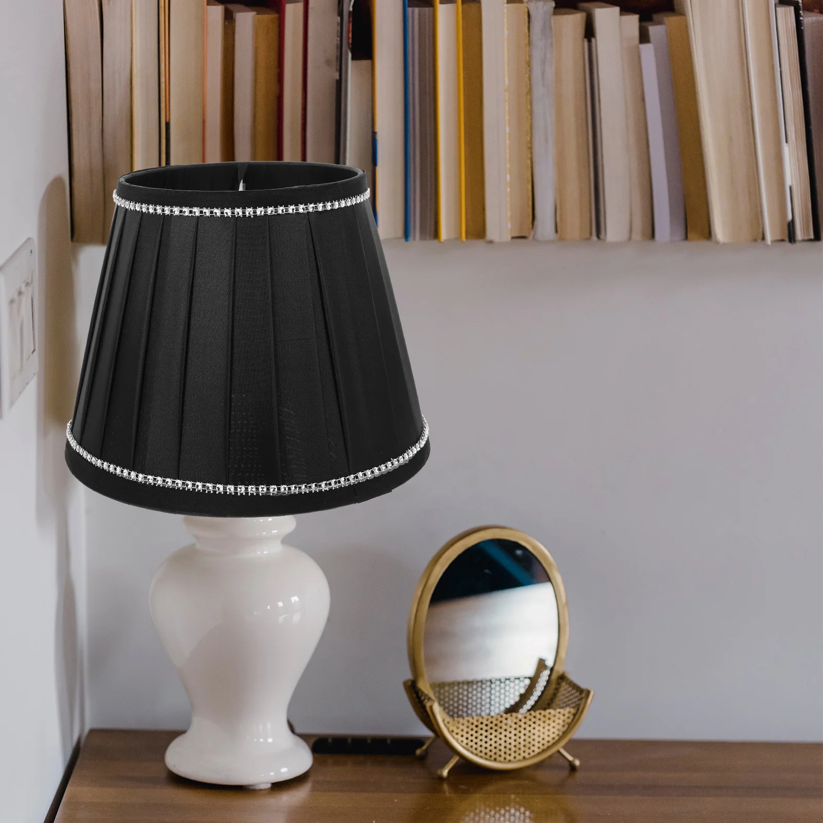 

Stylish Pleated Lamp Shade E27 Fit for Table Light Strong Fabric Light Cover Easy Install Lamp Shades for Bedroom Living Room