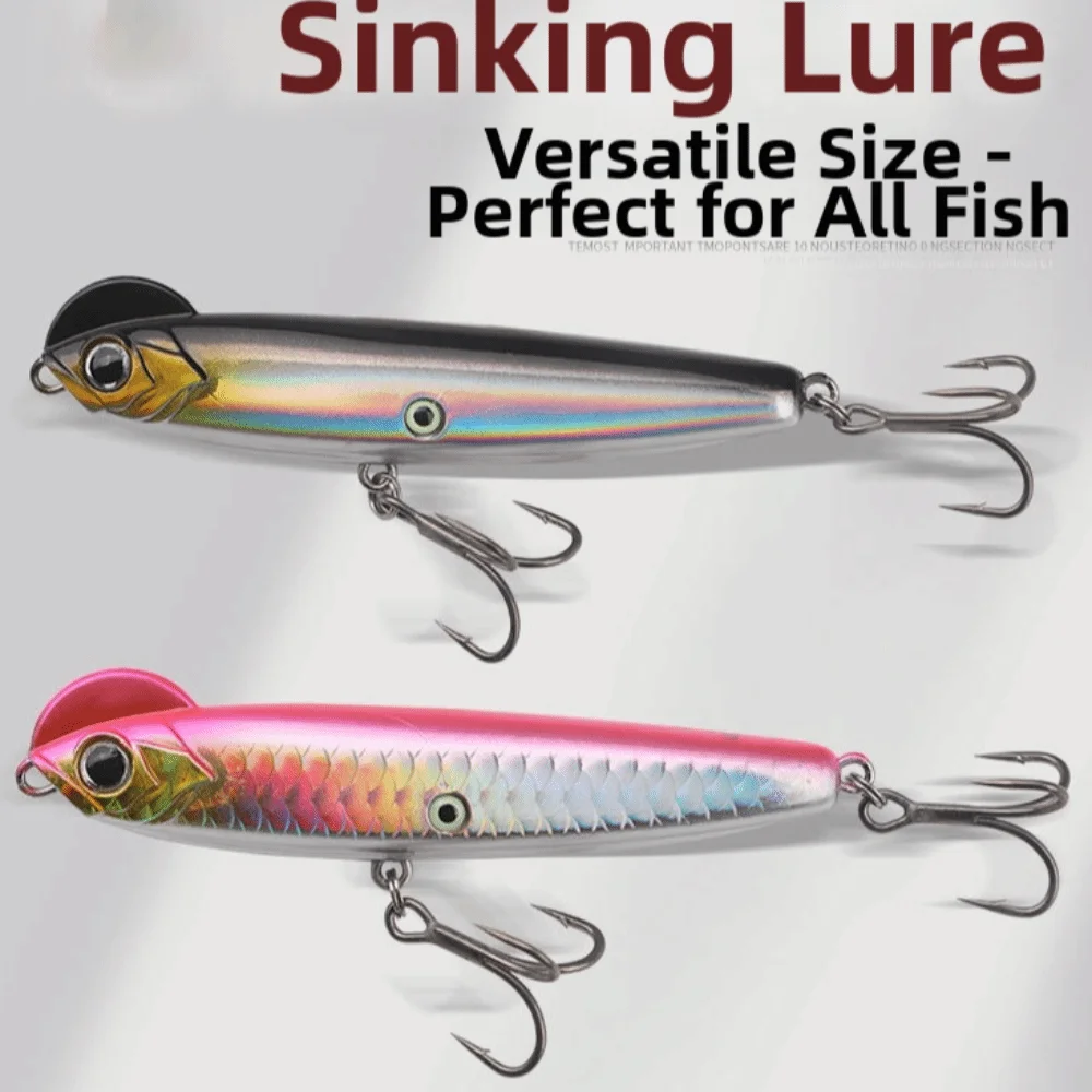 Sinking Type Pencil Lure Solid Body Long-Cast Design Full Water Column Lure 14g 18g Weight Triple Hook Sinking Pencil Bait