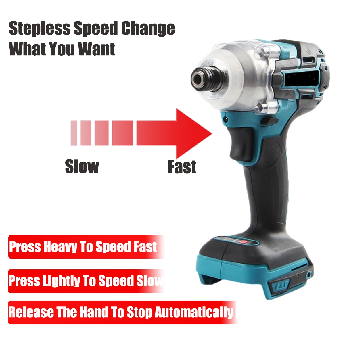 18V Cordless Electric Screwdriver Variable Speed Brushless Impact Wrench Rechargable Drill Driver LED Light For Makita Battery