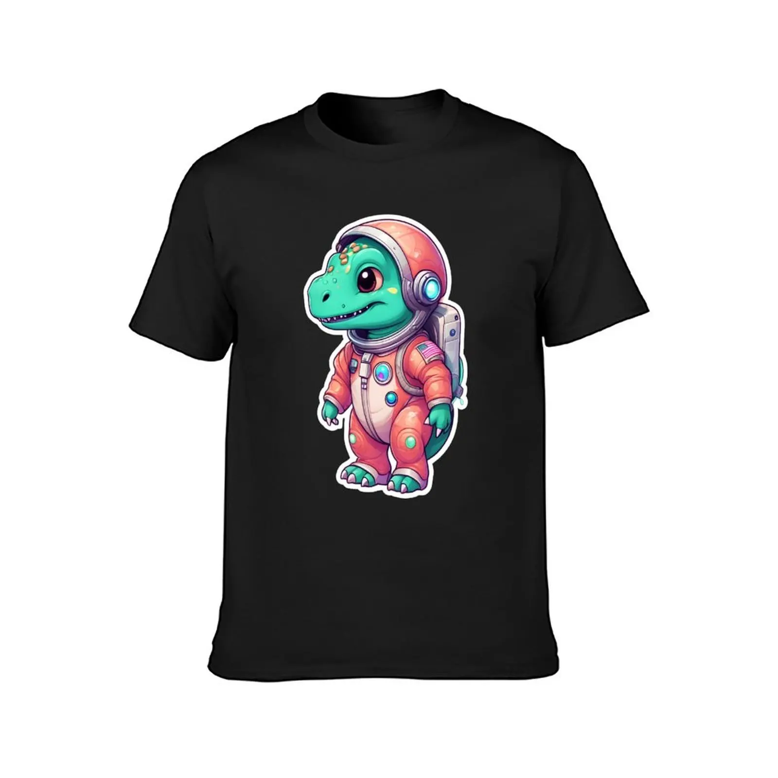 Cute Space Dinosaur Astronaut Galactic T-rex Mission T-Shirt oversizeds summer clothes sweat mens graphic t-shirts funny