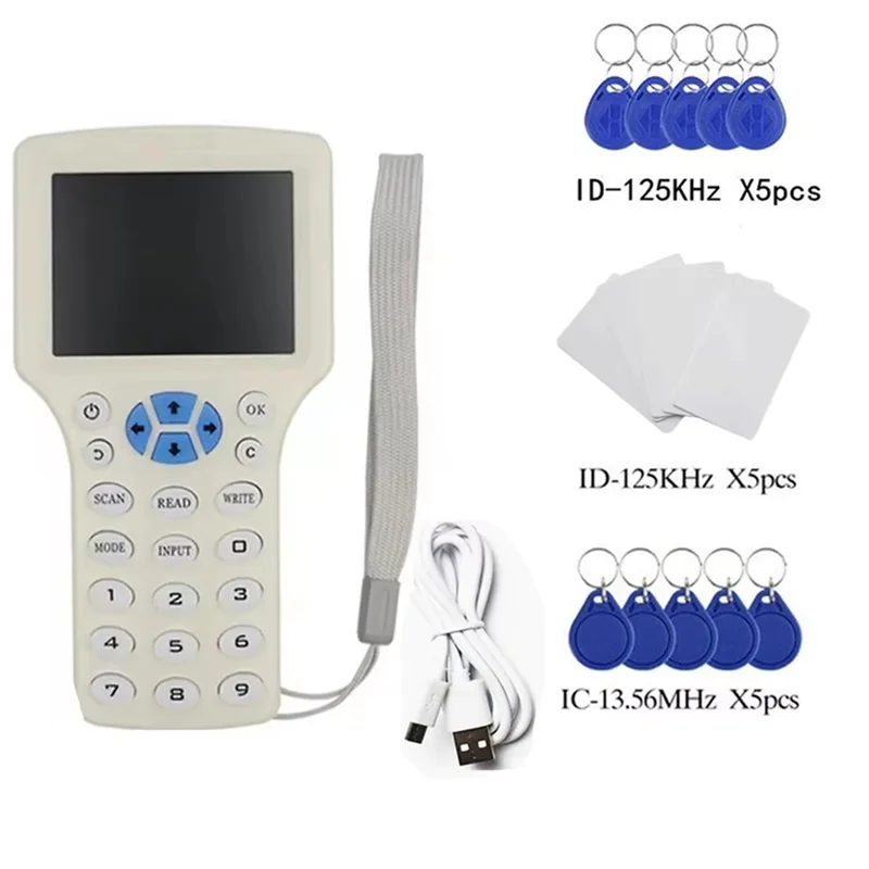 ID/IC Card Reader RFID Duplicator 13.56MHZ 125KHZ 250KHZ 375KHZ 500KHZ HID 08CD Foraccess Card Elevator Card