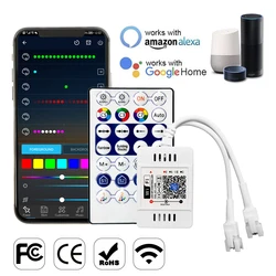 DC12-24V Wifi piksel müzik sihirli Led denetleyici 28 tuşları çift çıkış 3Pin 5050 RGB bireysel adresli şerit işık paneli halka