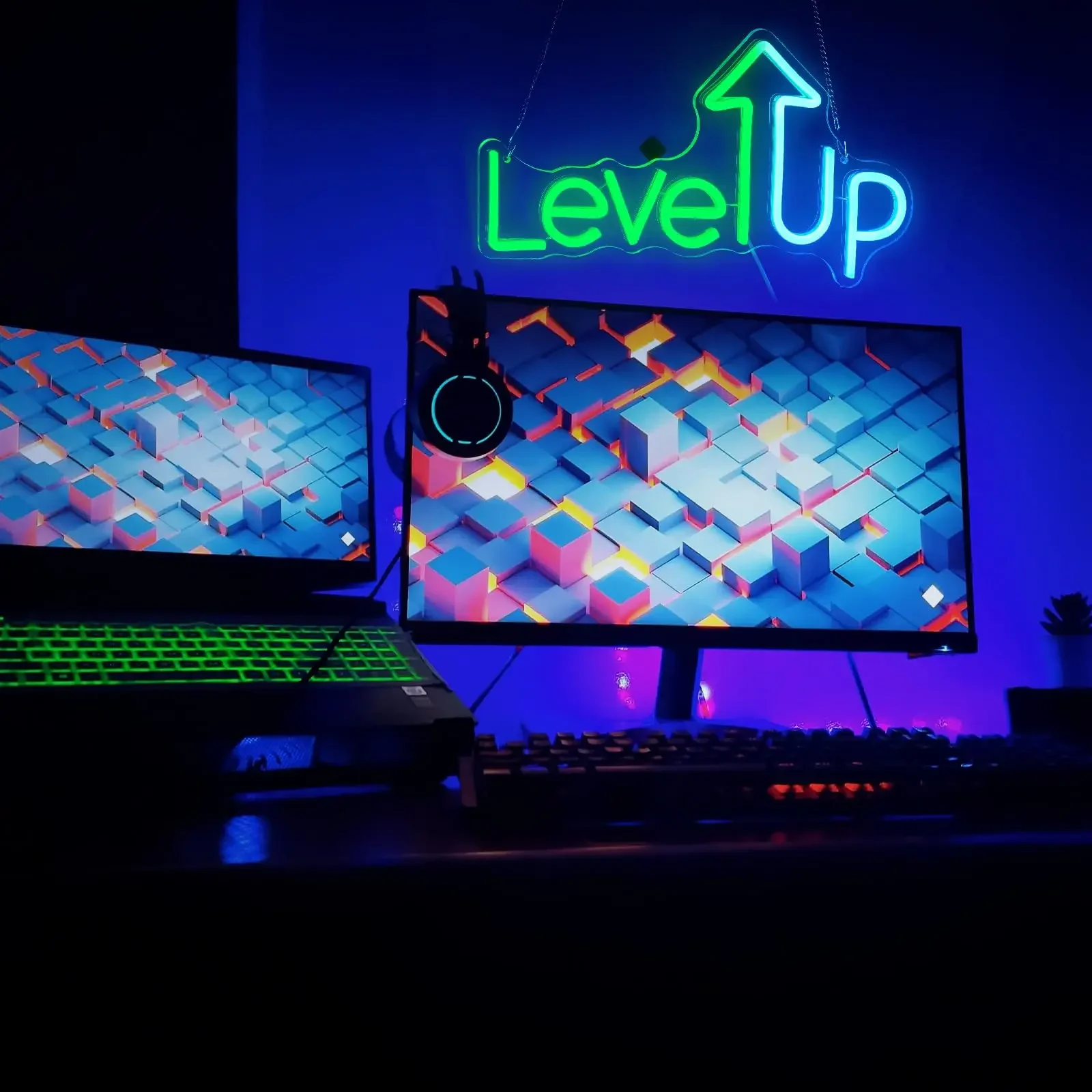 

Неоновая вывеска Level UP, неоновая вывеска для декора стен, светодиодный неоновый светильник, настенный декор для дома, спальни, игровой комнаты