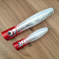 Wood Popper Lure 12CM/30G 18CM/80G Topwater GT Surface Trolling Lures Deep Sea Popper Fishing Bait