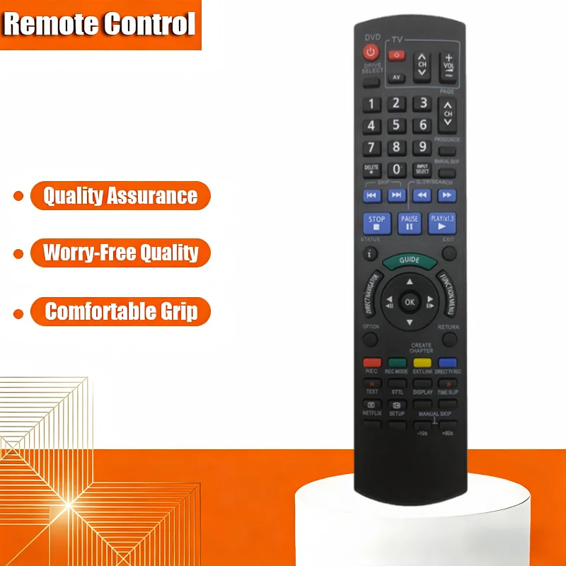 

GROCE-N2QAYB000127 Plastic Remote Control For Panasonic DVD Recorder DMR-EX78 DMR-EX78EB DMR-EX88 DMR-EX88EB DMR-EX77 DMR-EX77EB