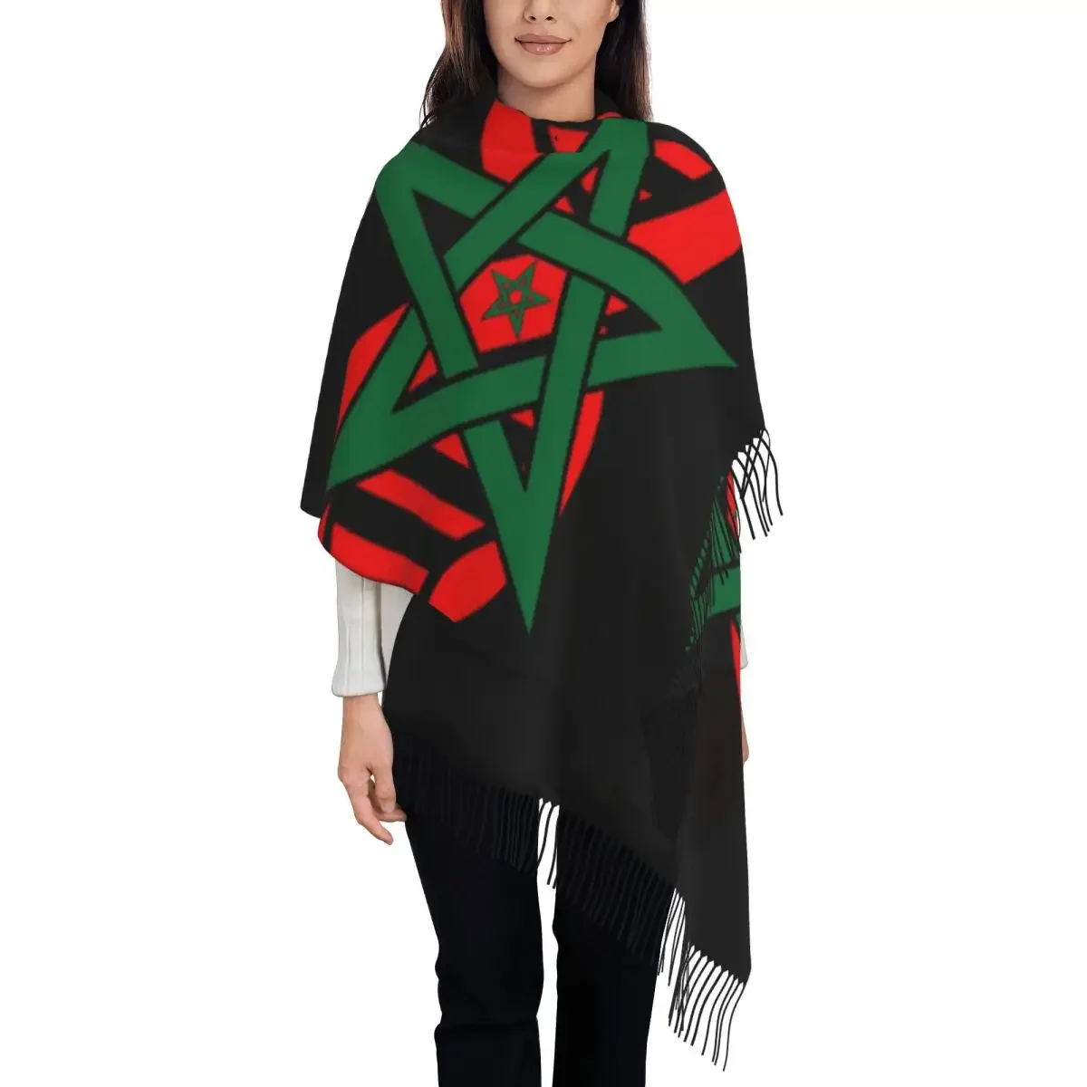 Customized Print Moroccan Flag Its In My DNA Morocco Scarf Women Men Winter Warm Scarves Shawl Wrap