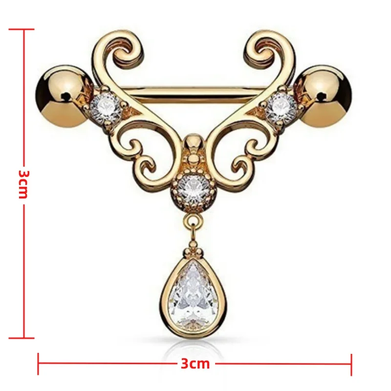 Delysia King Sexy Ladies Water Drop Punk Nipple Ring 2021 Fashion Crystal Piercing Jewelry image 6