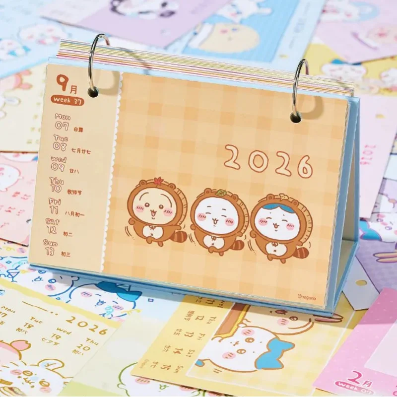 2026 Chiikawa Desk Calendar Daily Weekly Monthly Planner Agenda Schedule Organizer for Home Decor Birthday Xmax Gift for Girls