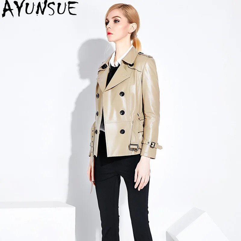 AYUNSUE 100% Sheepskin Genuine Leather Jacket Woman Motocycle Coat Slim Womens Jackets Spring Autumn Clothes Jaqueta De Couro