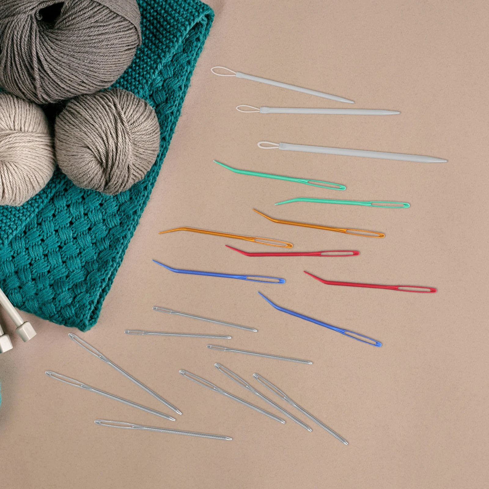 

1 set 1 Set Multi-Size Curved Sewing Needles Heavy Duty Tapestry Crochet Hook For Knitting Mending Weaving Yarn Projects Storage