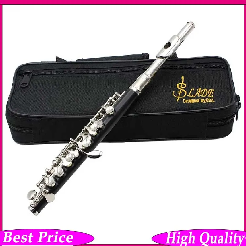 C Key Piccolo Black & Silver Concert Piccolo in Cupronickel Silver-Plated Finish Includes Padded Case Cleaning Cloth Screwdriver