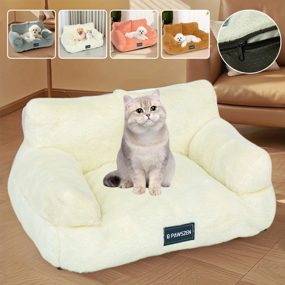 

Plush Soft Cat Bed House Sofa Beds Removable Washable Warm Pet Dog Nest Comfortable Puppy Cushion Sleep Лежанка Для Кошек Katze
