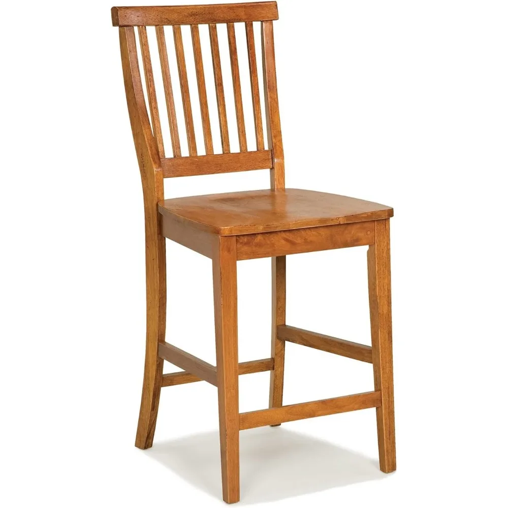 

Home Styles Wood Counter Stool with Slat Backs In Rich