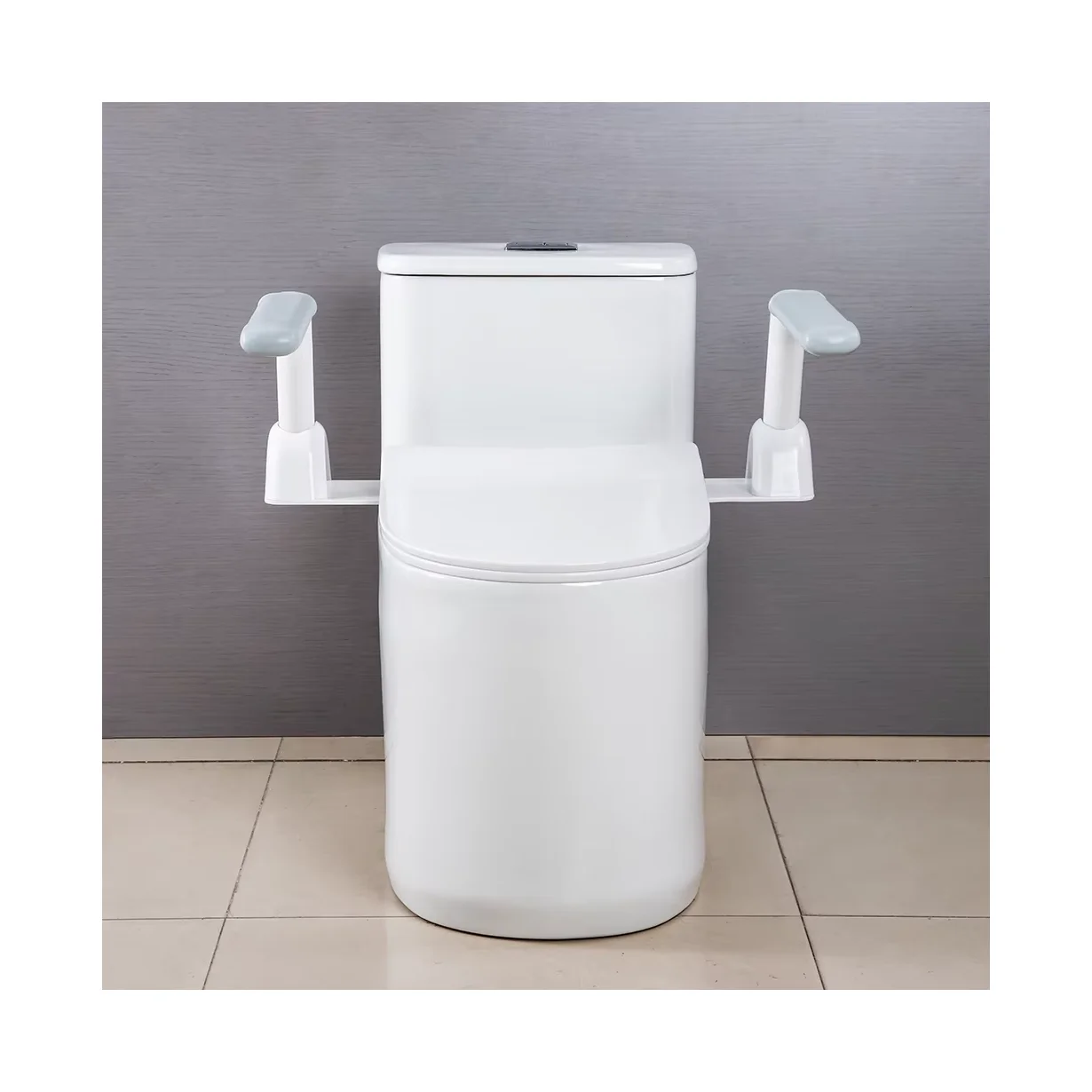 Stainless Steel 304 Bathroom Toilet Safety Rails Adjustable Toilet Safety Frame for Disabled Push Button for Handicap