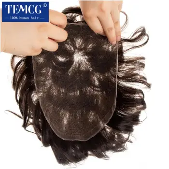 Parrucchino svizzero pieno del merletto degli uomini attaccatura dei capelli naturale dei capelli maschili protesis estensione traspirante parrucche del sistema di sostituzione dei capelli per l'uomo