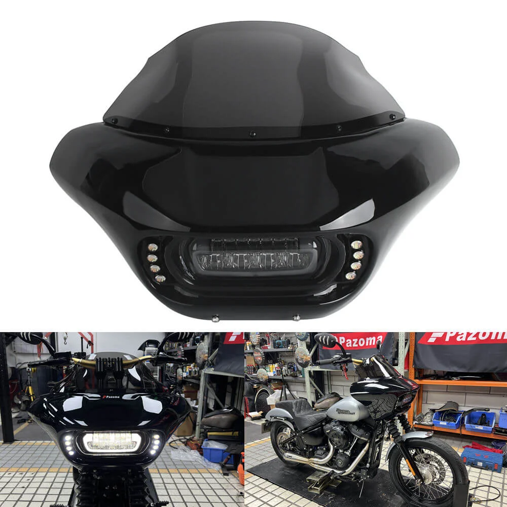 Fairing 9 Windshield LED DRL for Softail Street Bob 107/114/117 Low Rider 107 Standard 107 2018-2025