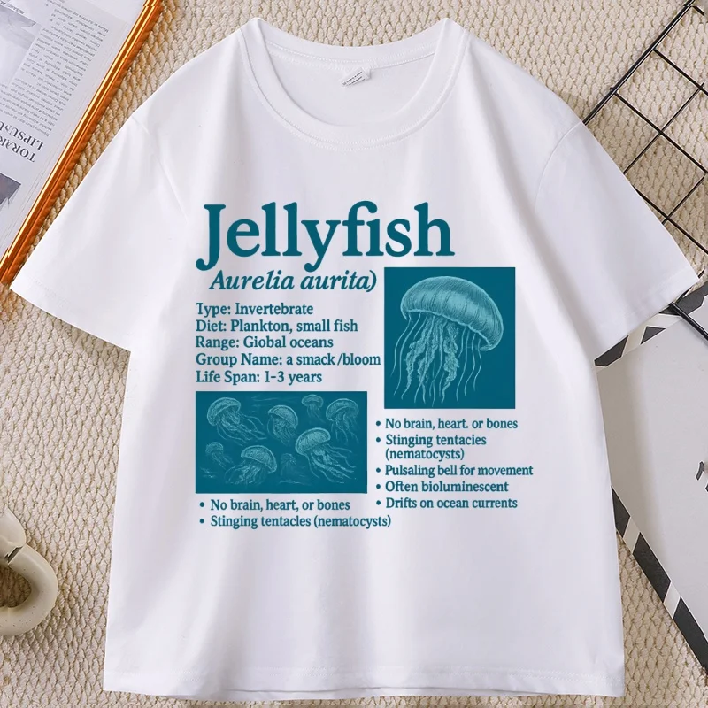 

Men's Designer Cotton T-shirt with Jellyfish 90s Vintage Graphic T-shirts Unisex T Shirt for Clothes Short Sleeve Clothing