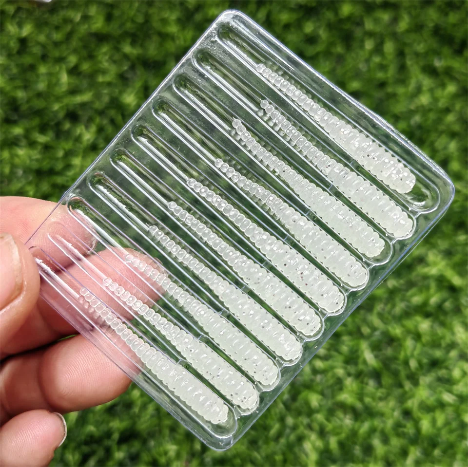 Swolfy Ajing Weicher Angelköder, Wurm, 3,5 cm, 0,3 g, Micro Ultra Rigs, Jigkopf, Drop Shot, Felssilikon, Süßwasser – Detail 14