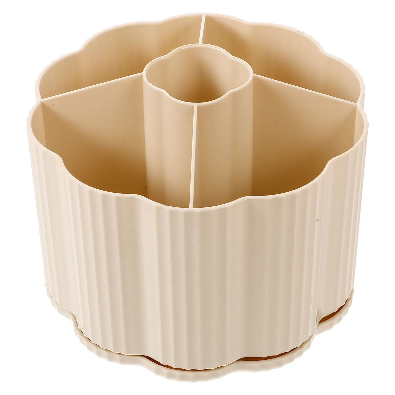 Multi Compartment Rotating Makeup Brush Holder Vanity Organizer for Countertop Bathroom Desk Decorative Storage Cup Pen