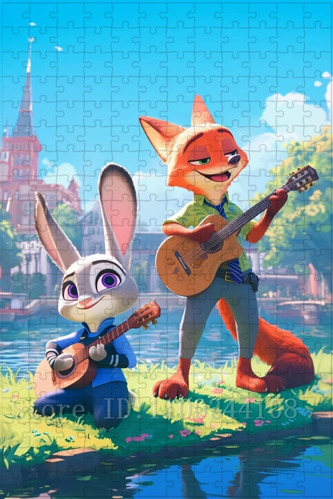 Disney Zootopia Jigsaw Puzzles for Adults Decompressing Toys 35/300/500/1000 Pieces Cartoon Puzzle Intelligence Game Toys