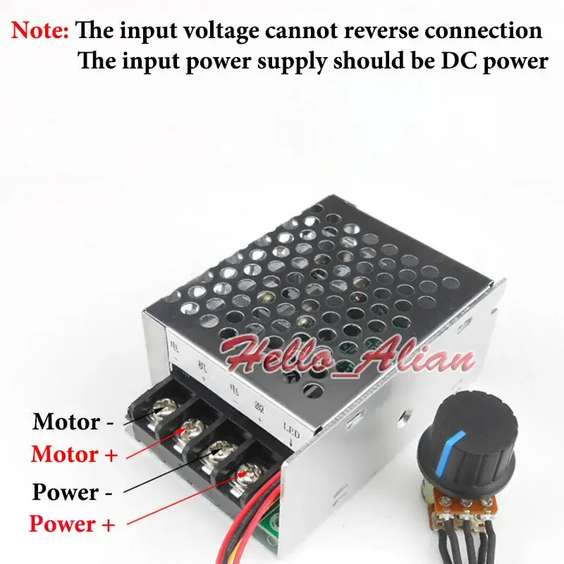 DC 12V 18V 24V 48V 30A PWM DC Motor Speed Controller+ Case High Power Regulator Soft Start Switch Current Limiting Protection