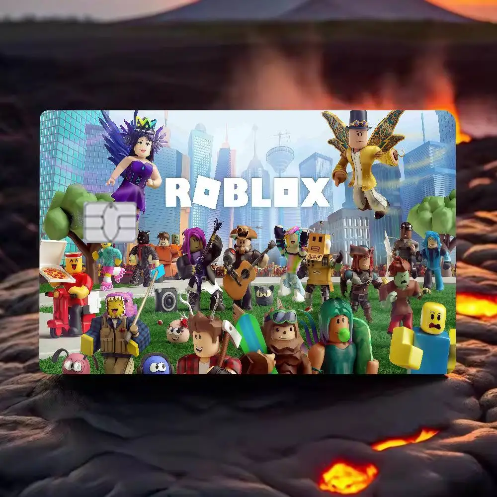 لعبة Robloxes 1 مجموعة من 4 قطعة ملصقات بطاقة الائتمان الجلد لبطاقة البنك VISA ملصق مضاد للمياه المضادة للخدش النساء هدية #4