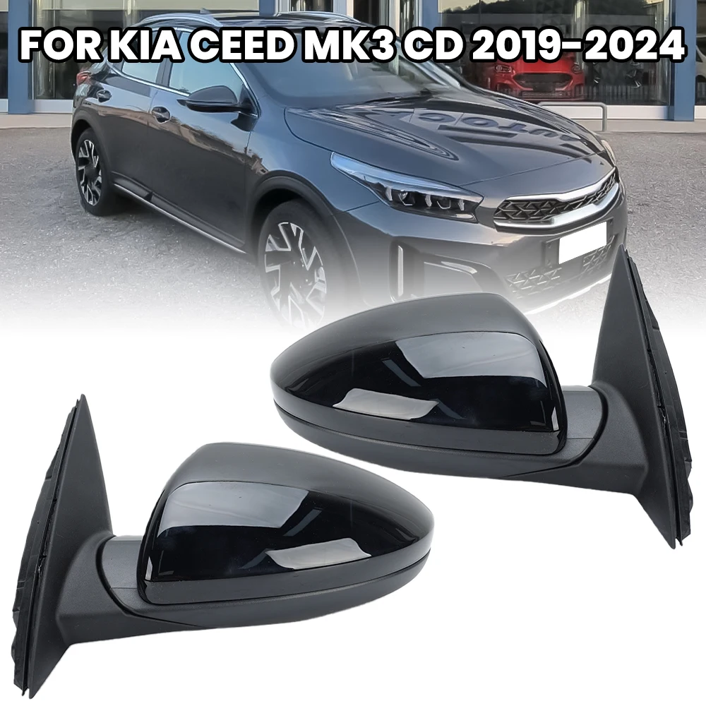

5 Pins Rearview Wing Mirror Assembly For Kia CEED MK3 CD 2019 2020-2024 Black Manual Folding Heated Side Mirror Car Accessories