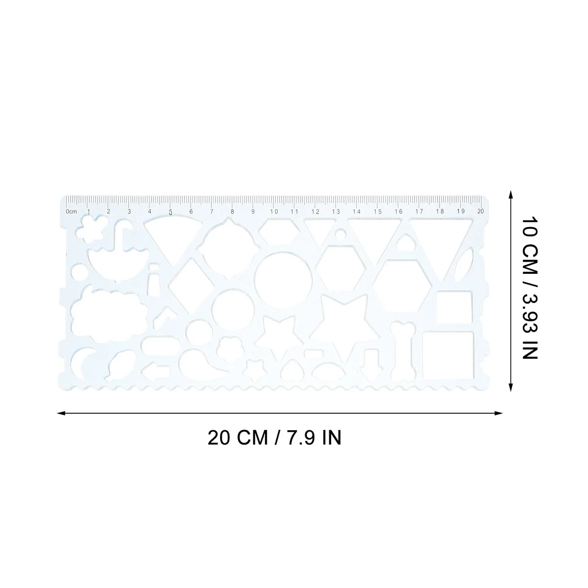 3pcs Geometric Drawing Tool Creative Stationery Ruler For Kids Learning Art Craft Kit Random Color Template Stencil Student