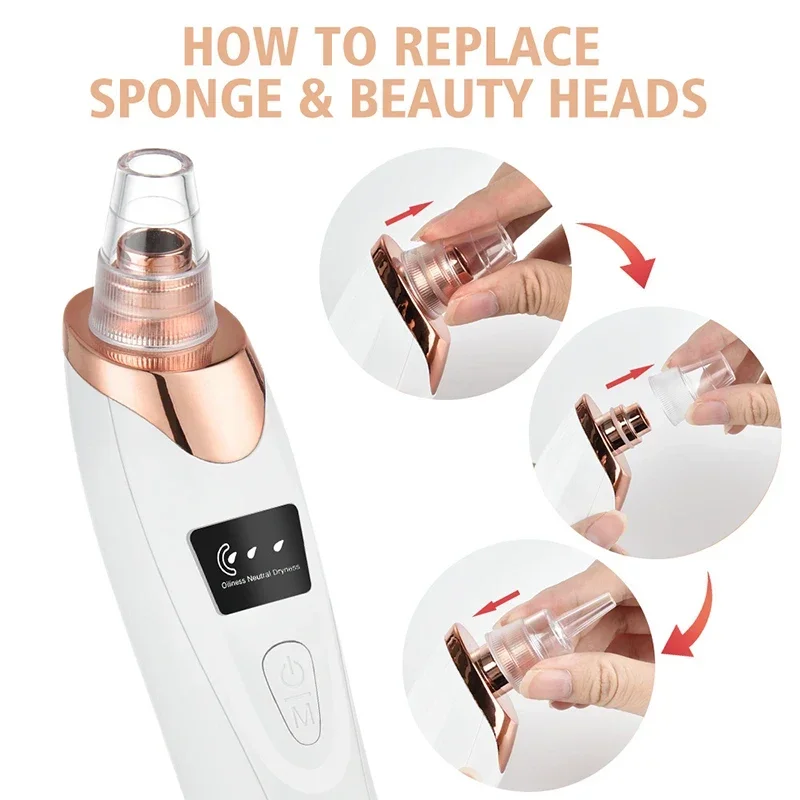 Electric Blackhead Remover Face Deep Cleansing Pore Beauty Machine Dead Skin Remover Face Vacuum Blackhead Removal Skin Care USB