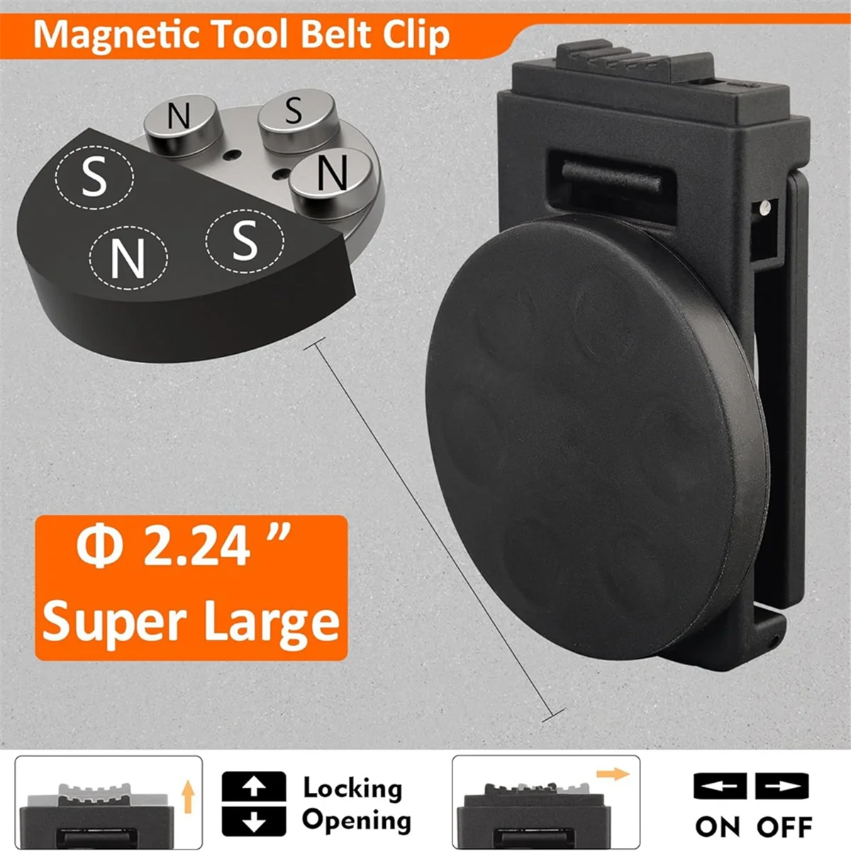 Magnetic Tool Belt Clip,Non-Slip Magnet Tool Holder for Belt,Magnetic Clip Tool Belt Accessories for Hammer Screwdriver