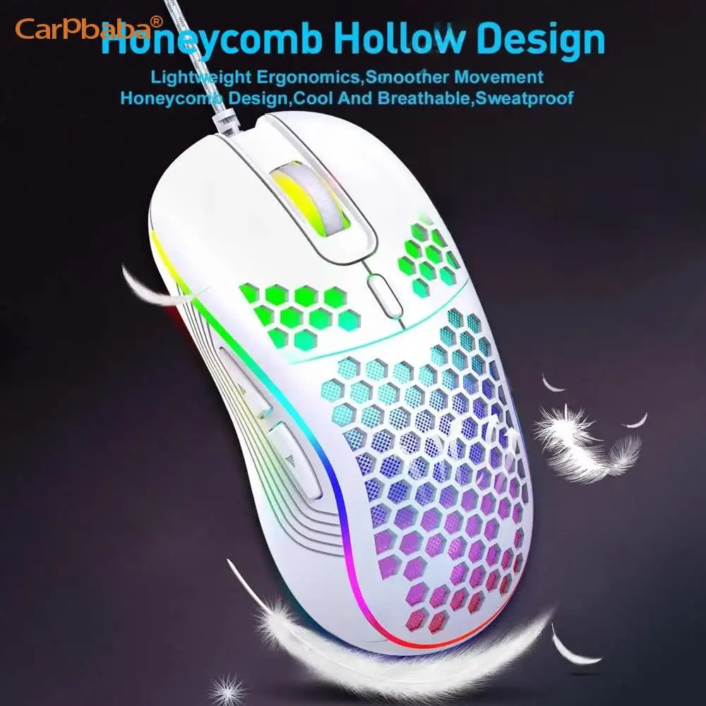 Wireless Gaming Mouse Dazzling Colorful Light Effect Variable DPI Fashionable Honeycomb Perforated Mouse