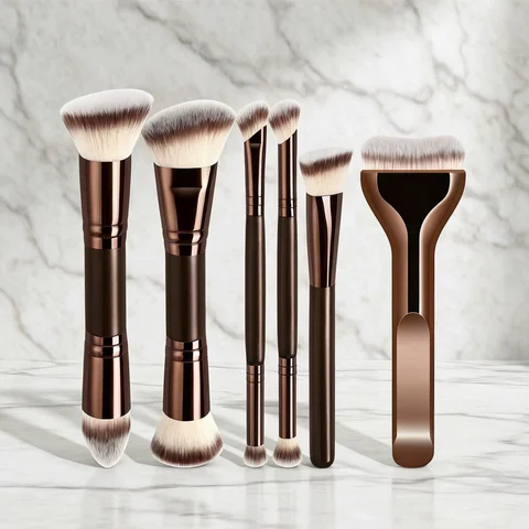 6/10/18pcs Professional Makeup Brush Set, Portable Travel Makeup Brushes, Dual-Ended Multifunctional Makeup Tools Set, Including