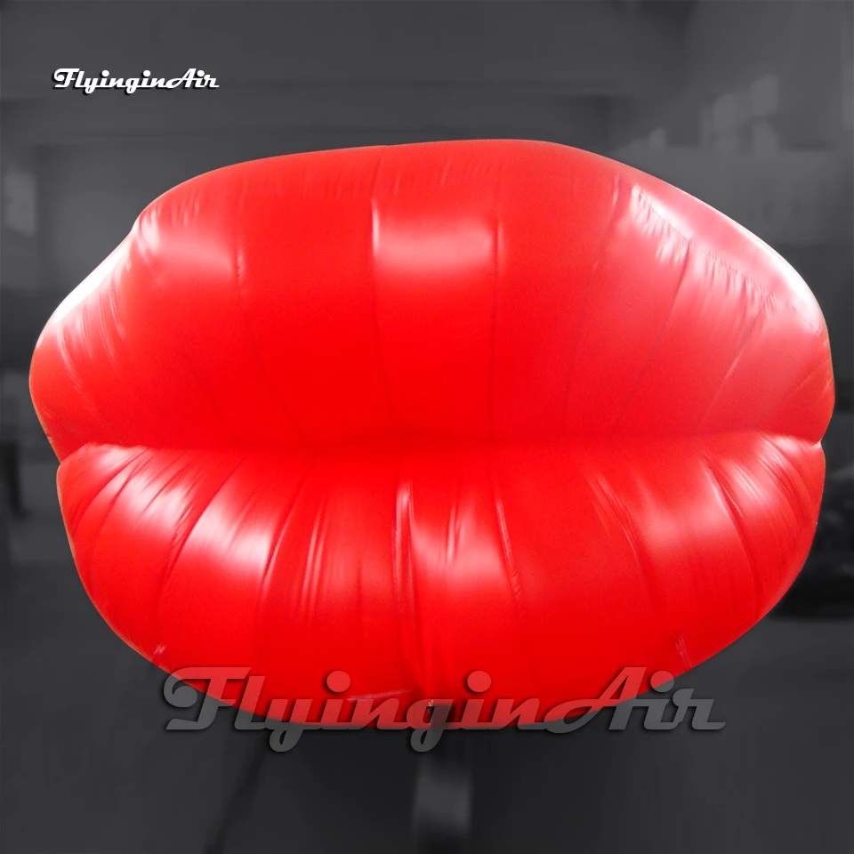 5ft Lovely Large Red Inflatable Kiss Lips Balloon Hanging/Ground Air Blow Up Mouth Model for Valentine's Day Decoration