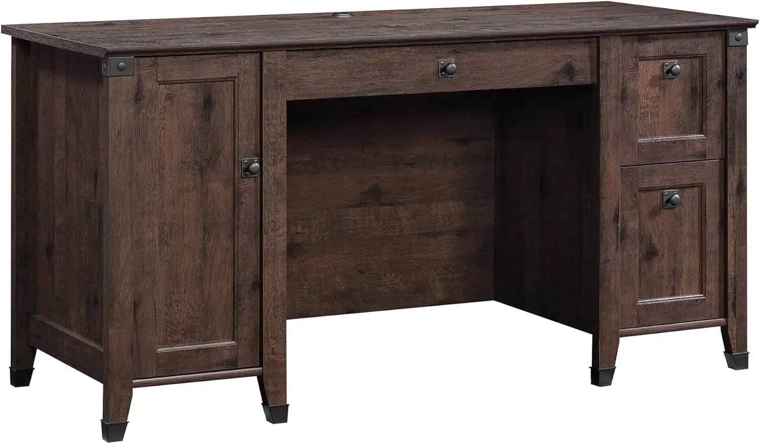 Carson Forge Rustic Vintage Computer Desk With Drawers Storage, 59.06