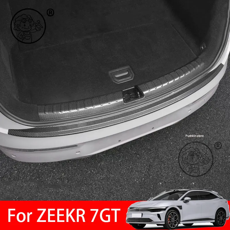 

For ZEEKR 7GT 2025 2026 Car Styling Trunk ABS Carbon fiber Threshold Strip Tailgate Anti Kick Accessories