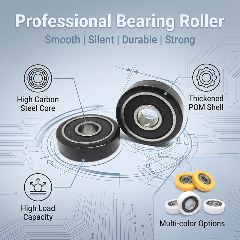 5pcs 4*16*5mm Injection Molded POM Coated Bearing Wheel BS60416-5 Nylon Roller Track Rail Pulley Door Window Track Pulley 4X16X5